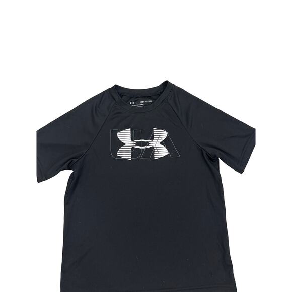 Under Armour Black Logo Athletic Shirt Size Youth XS (6/7) - Picture 2 of 2